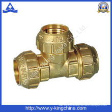 Brass Spanish Tee Coupling with Comprression Ends (YD-6048)